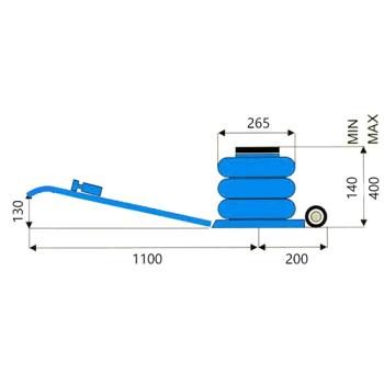 Pojazdný pneumatický trojmechový zdvihák UNIVER 3.8 G (4)