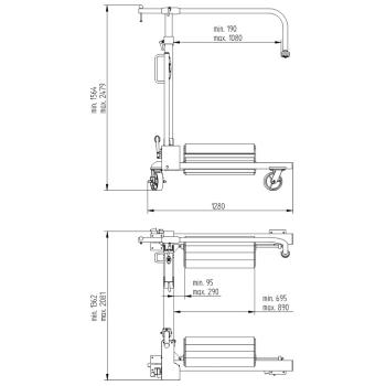 Hydraulický transportný zdvihák pre kolesa Compac WD 1600 (3)