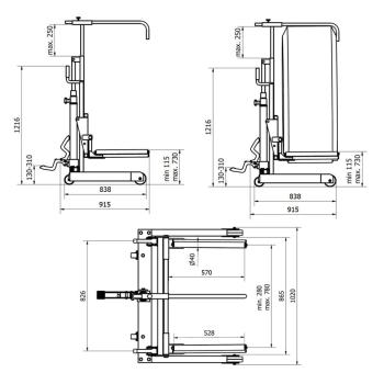 Hydraulický transportný zdvihák pre kolesa Compac WD 500 (5)