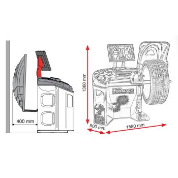 Vyvažovačka kolies CORMACH TOUCH MEC 1000-P RLC SONAR (3)