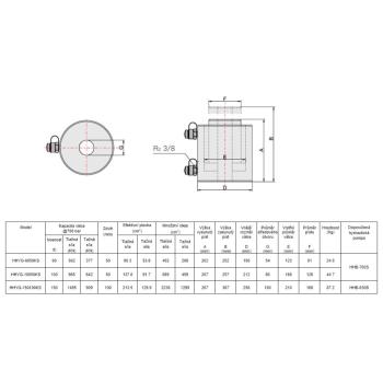 Hydraulické valce s dutým piestom dvojčinné HHYG-KS (3)