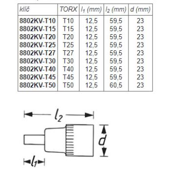 Hlavice nástrčné krátke TORX VDE HAZET 8802KV-T (2)