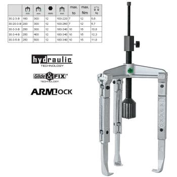 3-ramenné hydraulické sťahováky KUKKO 30-B - predĺžené háky (1)