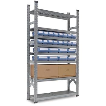 Regály Fachbodenregal SUPER s plastovými boxami (1)