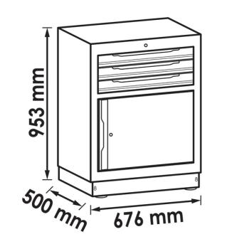 Zásuvková spodná skriňa (3 zásuvky - 676 mm) VIGOR V6000-030 (2)