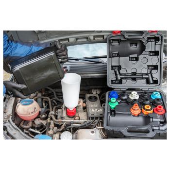 Súprava plniacej nádoby a adaptérov na plnenie olejov VIGOR V6027N (3)
